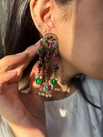 Zarnab Kashmiri Jhumka (Pink Green)