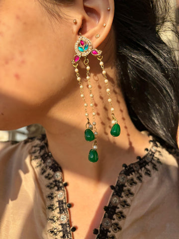 Nimi Kashmiri Jhumkay (Pink Green)
