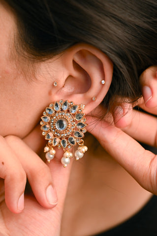 Phool Kundan Studs