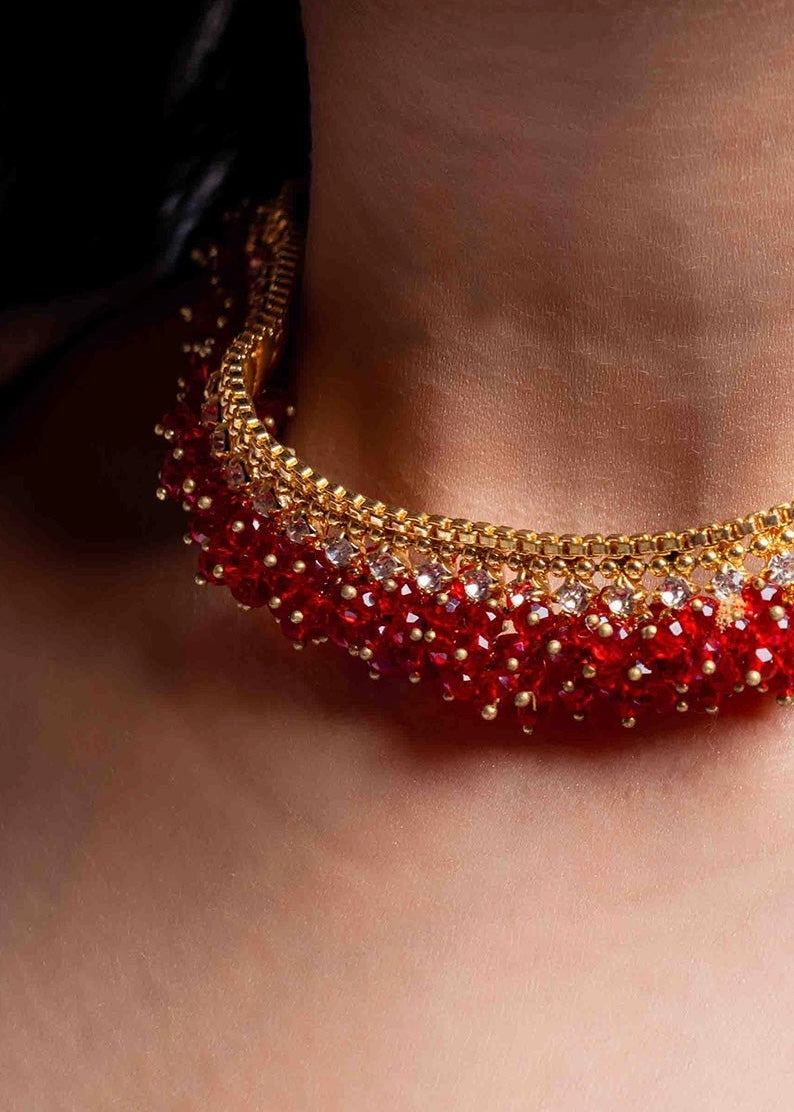 Gajra Choker (Red)