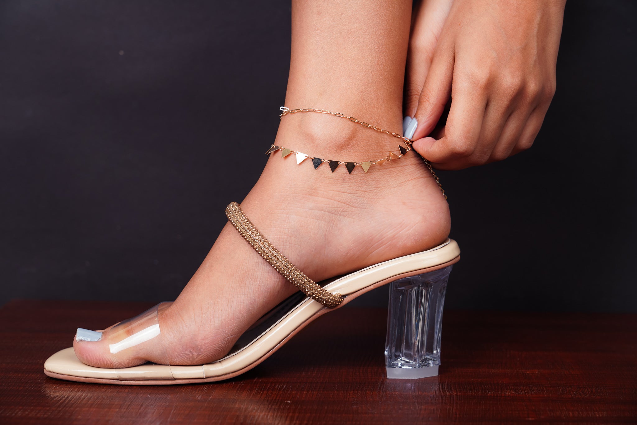 Layered Triangle Anklet