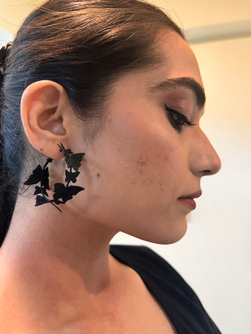 Black Butterfly Hoops